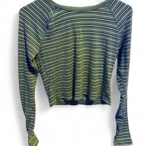 Striped Green Long Sleeve Top